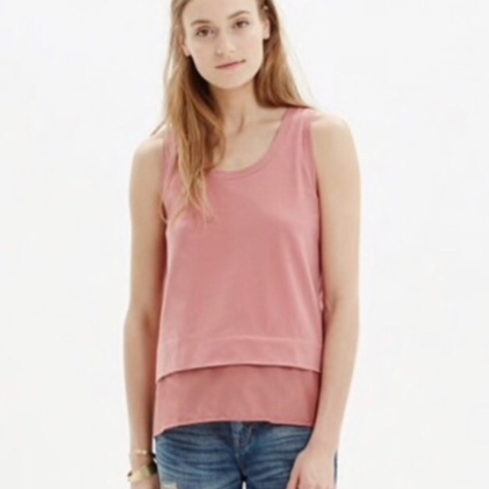 Madewell Sleeveless Top w/ Ruffle Rose Sz S